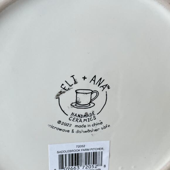 ELI +ANA Ceramic Pumpkin Pitcher 50oz SADDLEBROOK FARMS Fall Thanksgiving New - Picture 10 of 14